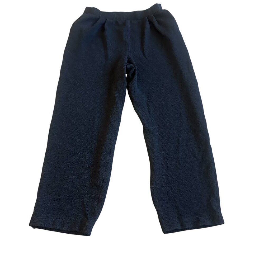 St. John Basics Black Pull-On Pants Cropped Length Santana Knit Size 4 Women's